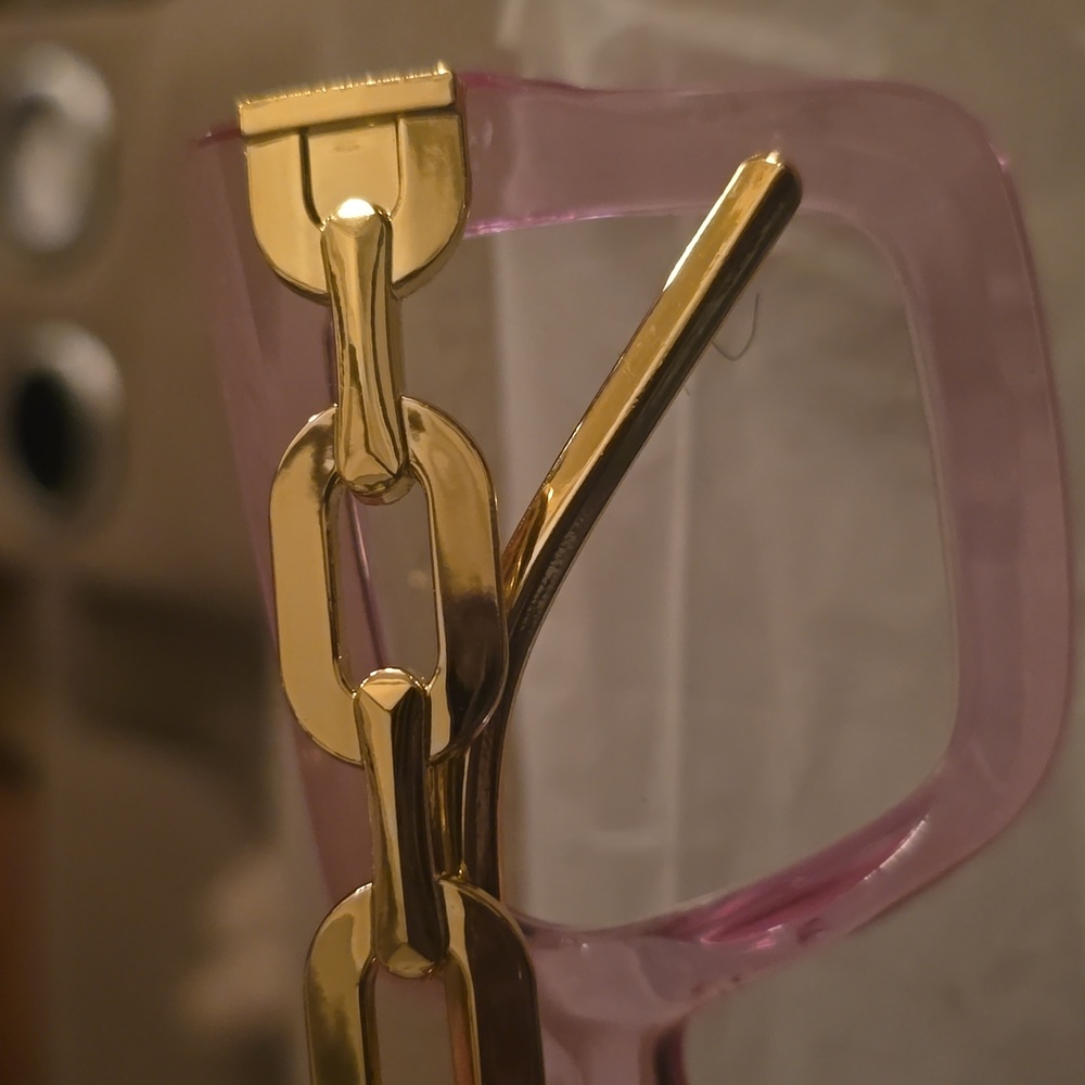 Pink and Gold Square Glasses(Readers)+4.00 - Picture 4 of 4